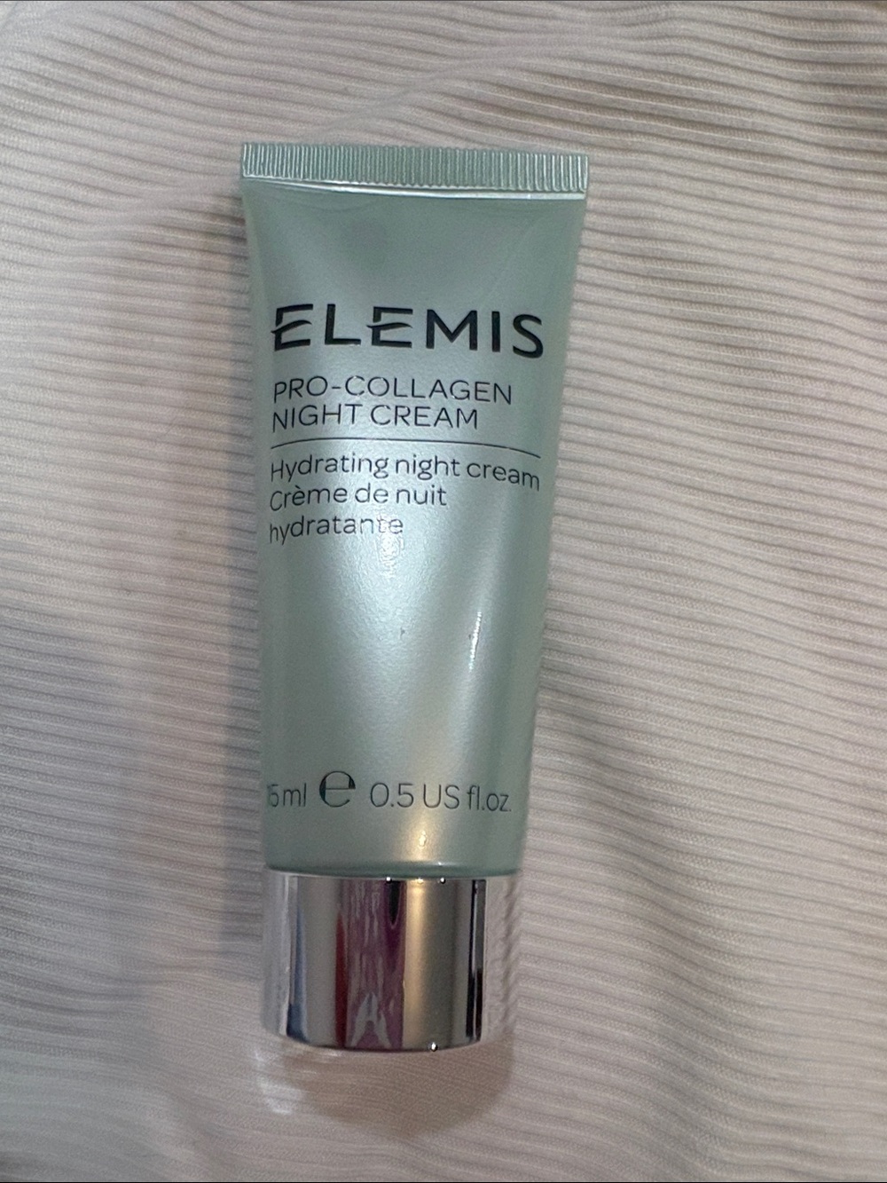 ELEMIS Pro-Collagen Night Cream Tube in Seafoam Green and Silver